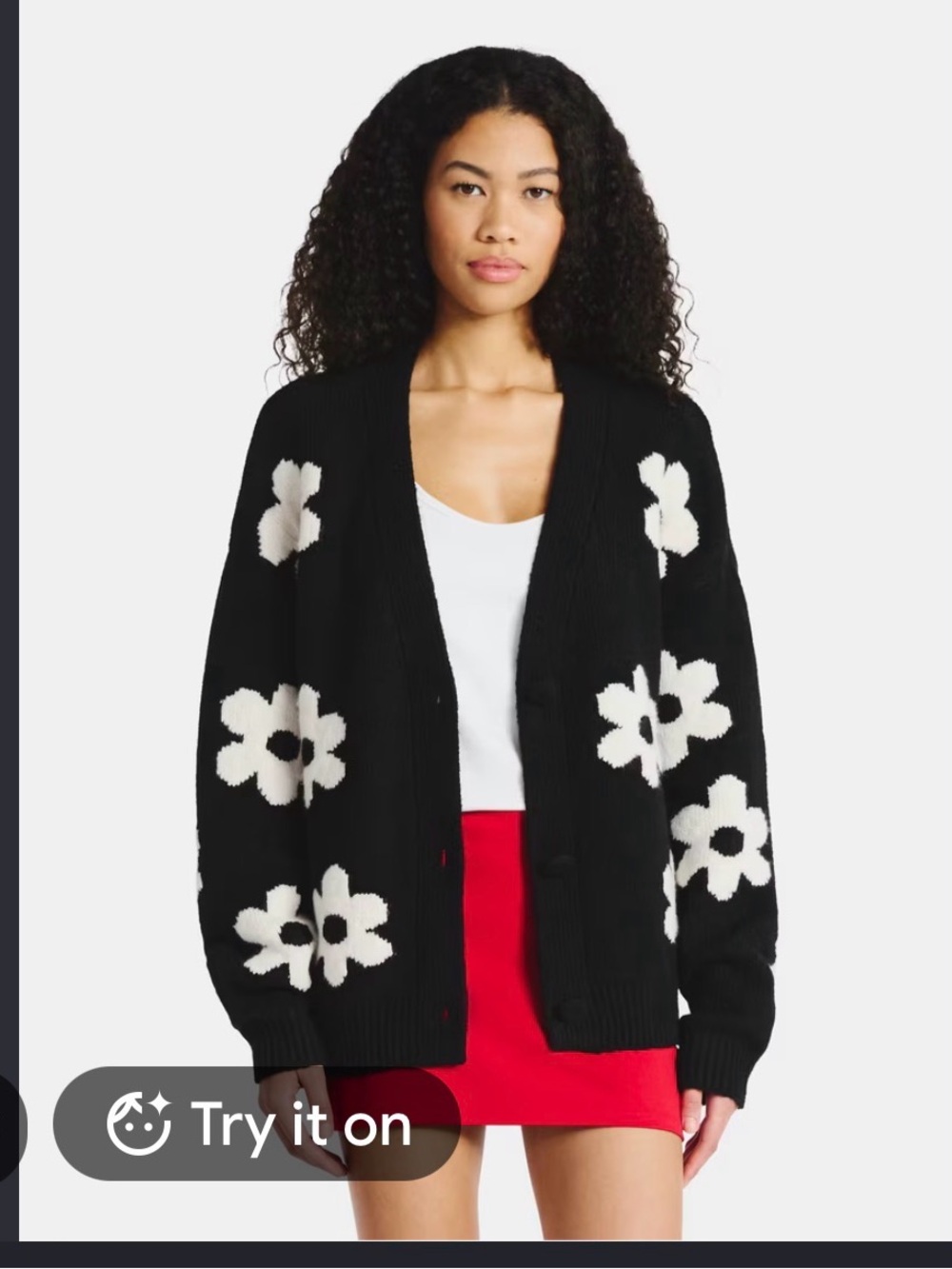No Boundaries NWT Black and White Floral Cardigan